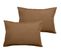 Lot De 2 Taies D'oreiller Percale Coton 80 Fils/cm² - Cognac - 50 X 70 + 5 Cm Volant Plat Piqué