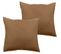 Lot De 2 Taies D’oreiller Palace Pur Coton Teint Lavé 63 Fils/cm² - Palace Cognac - 65 X 65 Cm