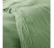 Parure De Couette "gaze De Coton" 140 X 200 Pour Lit 1 Place - Gaze De Coton Olive