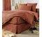 Pack Housse De Couette "gaïa"- "gaze De Coton" - Terracotta - Pack 4 Pièces Pour Lit 180 X 200 Cm