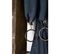 Rideau Ajustable + 8 Anneaux Pince Gaze De Coton Luxe 140 X 300 Cm Gaia Bleu Foncé