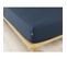 Drap Housse Flanelle Chaude 90x 190 Cm Bonnet 30 Cm Candice Bleu