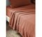 Drap Plat 240 X 300 Cm Double Gaze De Coton Luxe Gaïa Terracotta