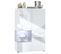 Vitrine Blanc Mat Et Brillant Insertion Béton  (lxhxp) : 91,5 X 136,5 X 37 Cm + LED Blanc