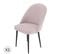 Nina - Lot De 2 Chaises En Velours Rose et Métal Noir