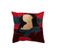 Coussin Femme Cuir Noir/rouge/beige - L 45 X L 45 X H 4 Cm