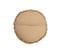 Coussin Rond Velours Coton/lin Beige/ocre - L 50 X L 50 X H 5 Cm