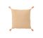 Coussin Ibiza Floche Coton Pamplemousse - L 49,5 X L 49,5 X H 4 Cm