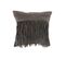 Coussin Franges Carre Cuir Gris - L 43 X L 43 X H 1 Cm