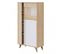 Vitrine 3 Portes Blanc/chêne - Sag - L 77 X L 33 X H 142 Cm