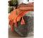 Coussin Floches Carre Coton Orange - L 45 X L 45 X H 3 Cm