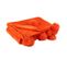 Plaid Pompon Polyester Orange Vif - L 170 X L 130 X H 1 Cm