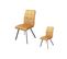 Duo De Chaises Matelassées Tissu/métal Jaune - Helia