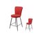 Duo De Chaises De Bar Tissu/métal Rouge - Garana