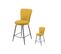 Duo De Chaises De Bar Tissu/métal Jaune - Garana