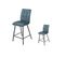 Duo De Chaises De Bar Matelassées Tissu/métal Bleu - Helia