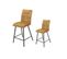 Duo De Chaises De Bar Matelassées Tissu/métal Jaune - Helia