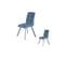 Duo De Chaises Matelassées Tissu/métal Bleu - Helia