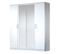 Armoire 4 Portes Battantes 2 Miroirs Laqué Blanc Brillant - Arezzo - L 182 X L 63 X H 210 Cm