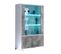 Vitrine 4 Portes Laqué Blanc Brillant/gris à LED - Avellino - L 110 X L 50 X H 190 Cm