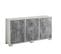 Buffet 2 Portes 3 Tiroirs Laqué Blanc Brillant/gris - Avellino - L 160 X L 50 X H 82 Cm