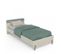 Lit 90x190/200 Bois Beige/vert - Sasha - L 97 X L 205 X H 67 Cm