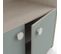 Armoire 4 Portes Battantes 1 Niche Bois Beige/vert - Sasha - L 89 X L 50 X H 183 Cm