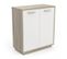 Buffet 2 Portes En Chêne/blanc - Ano - L 78 X L 36 X H 84 Cm