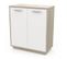 Buffet 2 Portes En Chêne/blanc - Ano - L 78 X L 36 X H 84 Cm