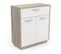 Buffet 2 Portes 1 Tiroir Chêne/blanc - Ano - L 78 X L 36 X H 84 Cm