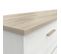 Buffet 3 Tiroirs 2 Portes Coulissantes Blanc/chêne - Pure - L 200 X L 45 X H 89 Cm