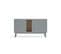 Buffet 1 Porte 3 Tiroirs Laque Gris/bois - Teulat Corvo