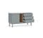 Buffet 1 Porte 3 Tiroirs Laque Gris/bois - Teulat Corvo