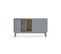 Buffet 1 Porte 3 Tiroirs Laque Gris/bois - Teulat Corvo