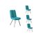 Quatuor De Chaises Tissu Turquoise - Anala