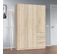 Armoire 3 Portes Battantes + 3 Tiroirs Chêne - Wao - L 135 X L 52 X H 200 Cm