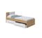 Cadre De Lit 90x190 Blanc/chêne + 2 Tiroirs - Toza - L 97 X L 196 X H 77 Cm