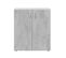 Armoire Basse 2 Portes Battantes Blanc/béton - Siminti - L 80 X L 37 X H 92 Cm