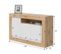 Buffet 3 Portes 1 Niche Blanc/chêne - Toza - L 144 X L 42 X H 87 Cm