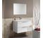 Meuble Sous Vasque 80 Cm + Vasque + Miroir Blanc Brillant - Brabu