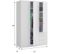 Armoire 3 Portes 3 Tiroirs Blanc - Takaros - L 121 X L 52 X H 180 Cm