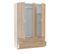 Armoire 3 Portes Battantes + 4 Tiroirs Chêne - Wao - L 135 X L 52 X H 200 Cm