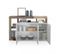 Buffet Moderne En Bois 3 Portes Blanc Laqué Brillant/bois Fumé - Positano - L 146 X L 42 X H 93 Cm