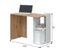 Bureau 2 Niches Réversibles Blanc/chêne - Aiki - L 100 X L 52 X H 78 Cm