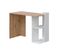 Bureau 2 Niches Réversibles Blanc/chêne - Aiki - L 100 X L 52 X H 78 Cm