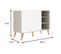 Buffet 2 Portes 3 Niches Bois/blanc - Rora - L 104 X L 46 X H 79 Cm