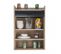 Meuble De Rangement De Cuisine à Rideau Coulissant Noir/bois - Kule - L 54 X L 36 X H 77 Cm