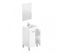 Meuble Sous Vasque 2 Portes Battantes + Vasque 50 Cm + Miroir + Colonne Blanc Brillant - Cepkon