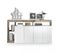 Buffet Moderne En Bois 4 Portes Blanc Laqué Brillant/bois Fumé - Positano - L 184 X L 42 X H 93 Cm