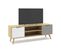 Meuble TV 2 Porte 2 Niches Bois/blanc/gris - Fael